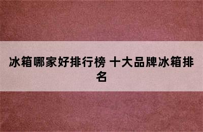 冰箱哪家好排行榜 十大品牌冰箱排名